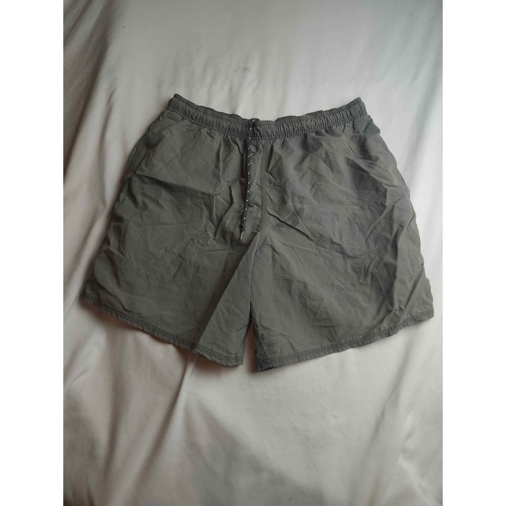 Islander Mens Nylon Swim Trunks Large Gray Green Mesh Lined Board Shorts